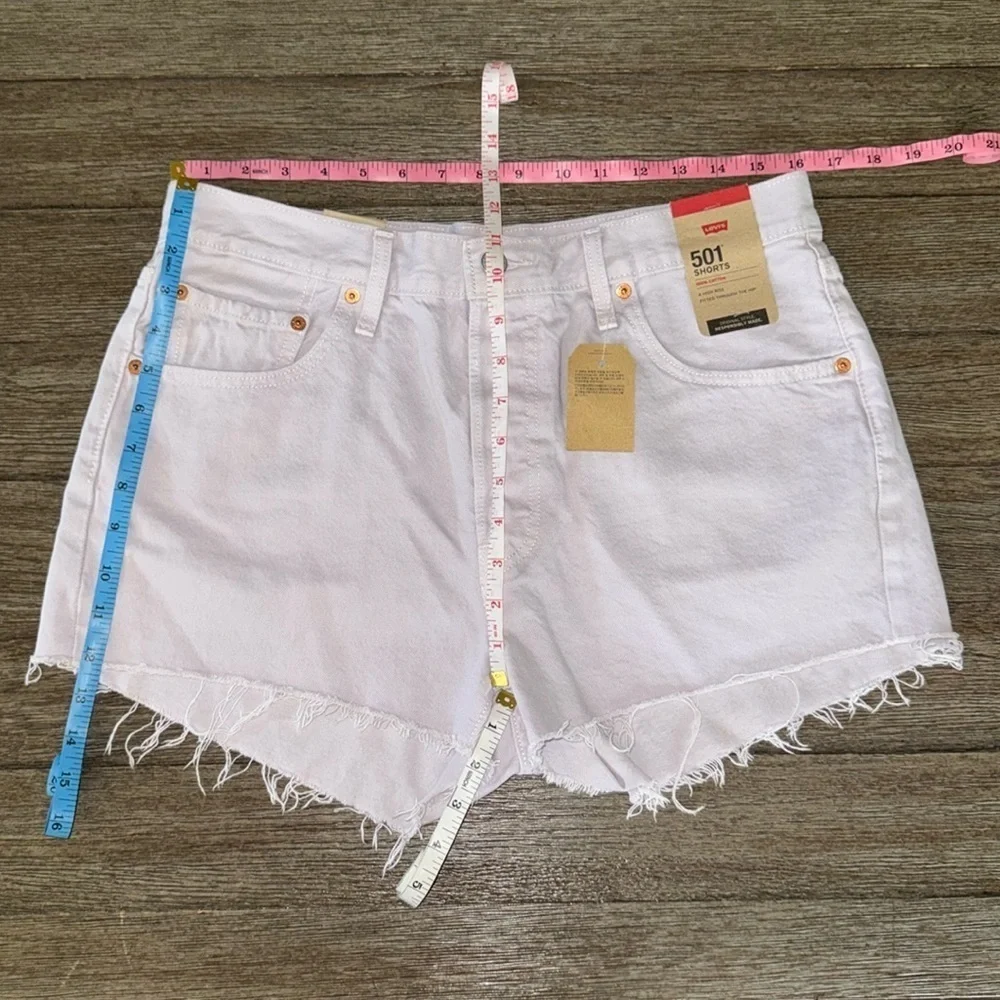 LEVI'S 501 HIGH RISE ORIGINAL DENIM JEAN SHORTS Washed Lilac